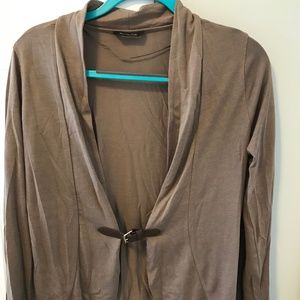 Massimo Dutti buckle- tie brown cardigan